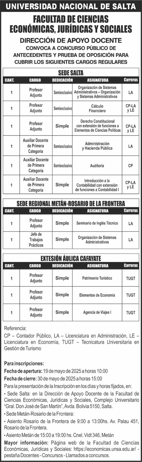 llamado a concurso